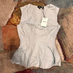 Theory Perfect Cotton Sleeveless Peplum Top size S